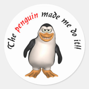 O pinguim fez-me fazê-lo! Etiqueta