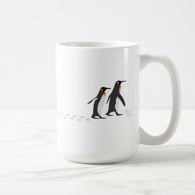 O pinguim imprime a caneca (Direita)