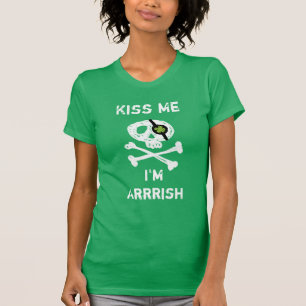 O pirata engraçado beija-me, mim é t-shirt verde