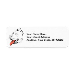 O pitbull Terrier personalizou a etiqueta de