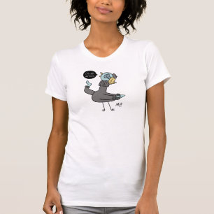 O Pombo Eu sou uma Camiseta Branca de Artista Mulh
