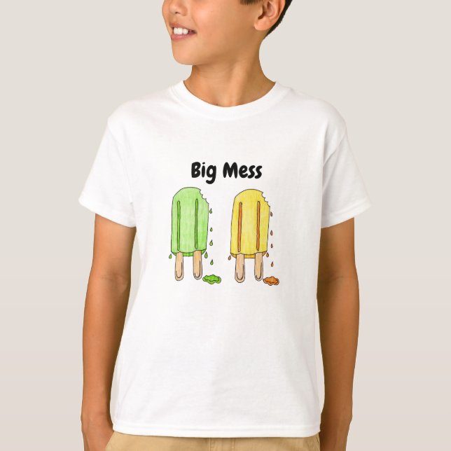 O Popsicle grande da confusão caçoa o t-shirt (Frente)