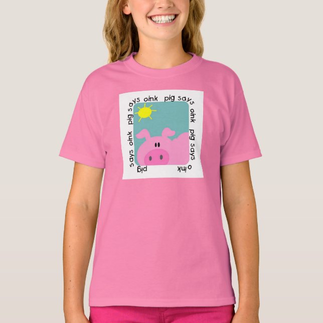 O porco diz Oink o camiseta e os presentes (Frente)