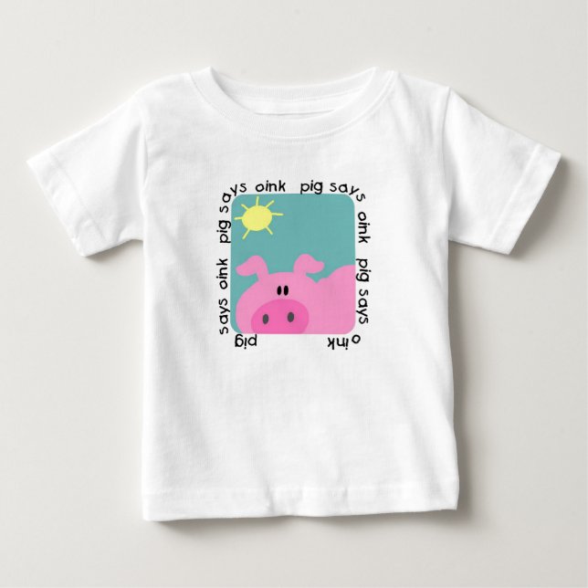 O porco diz Oink o camiseta e os presentes (Frente)