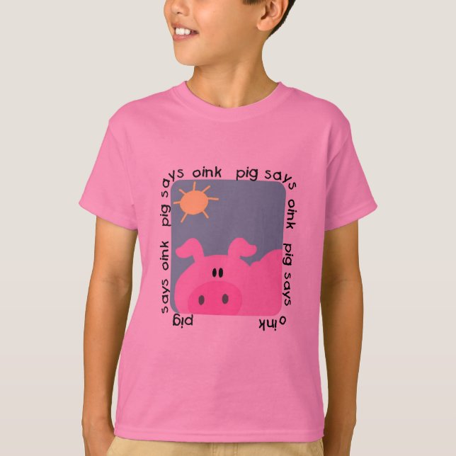 O porco diz Oink t-shirt e presentes (Frente)