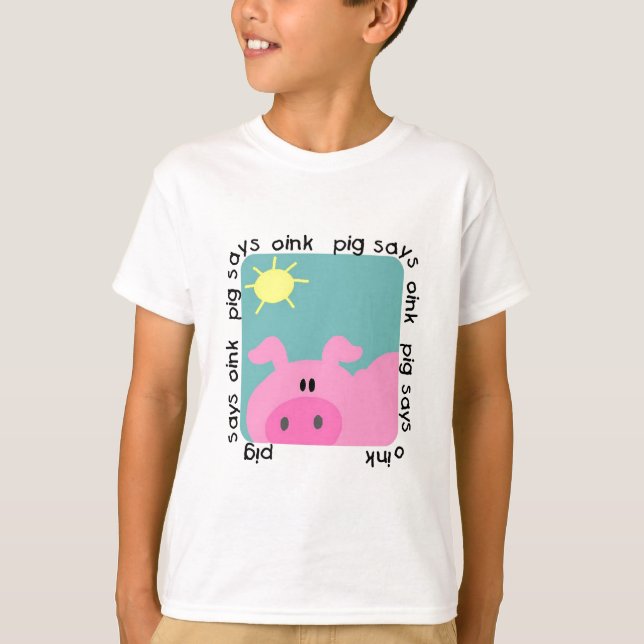O porco diz Oink t-shirt e presentes (Frente)