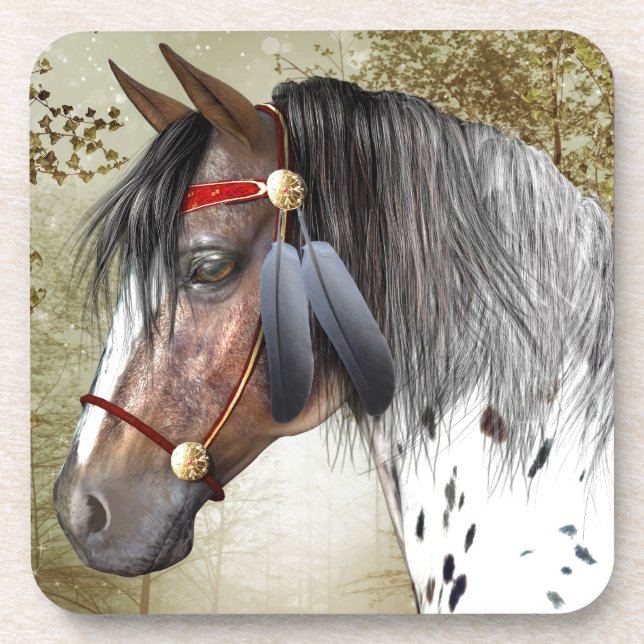 O Porta-Copos de Cortiça Indian Pony (Frente)