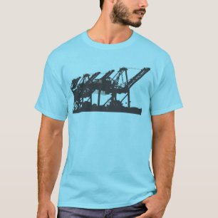 O porto Cranes o t-shirt de turquesa