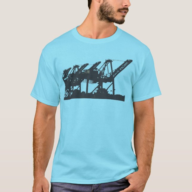 O porto Cranes o t-shirt de turquesa (Frente)