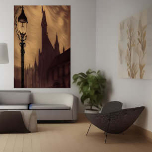 O poste na cidade AI Art Poster