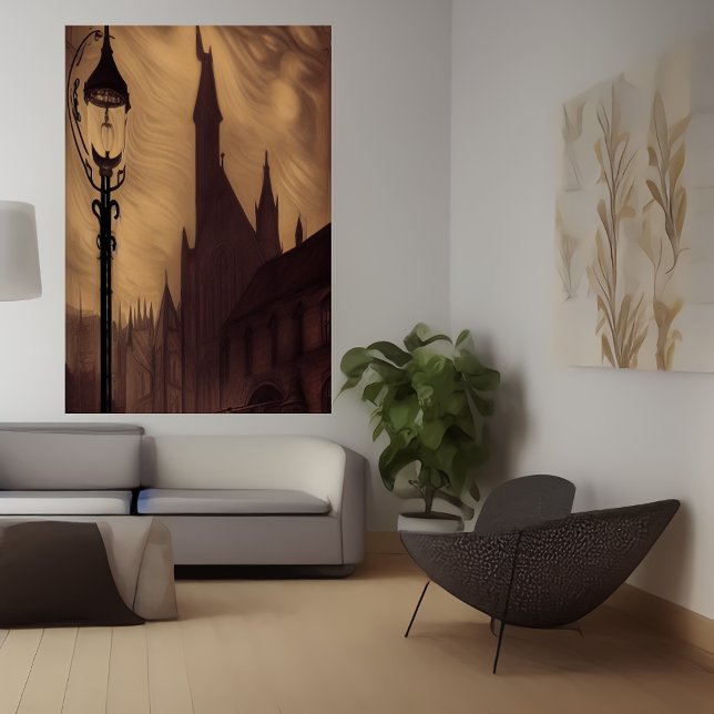 O poste na cidade | AI Art Poster (Criador carregado)