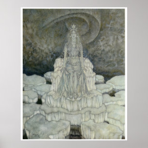 O poster da rainha da neve por Edmund Dulac