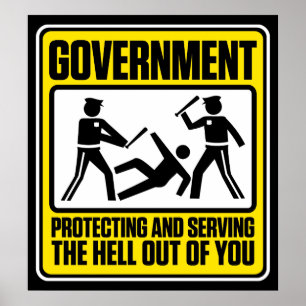 O poster de advertência do governo