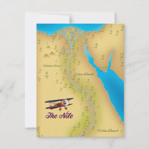 O pôster de mapa antigo estilo vintage do Nilo