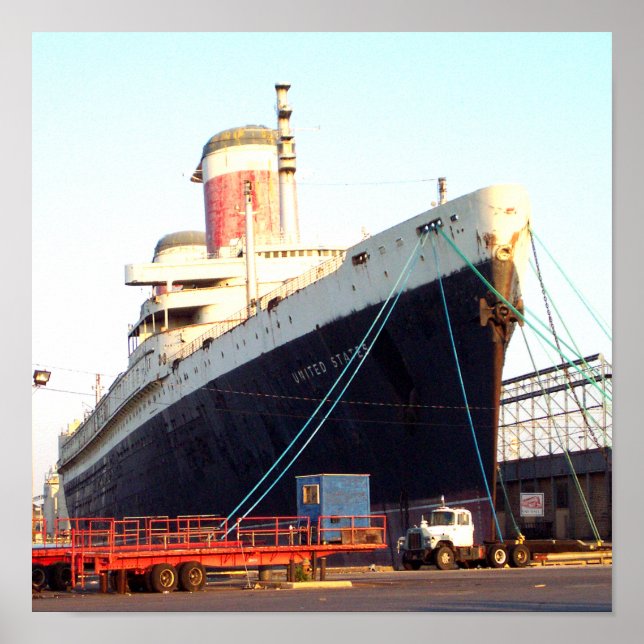 O Poster de Ocean Liner dos Estados Unidos (Frente)