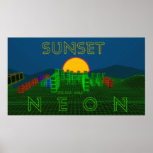 O Poster de "SUNSET NEON" da Rad Mall (30" x 16,88