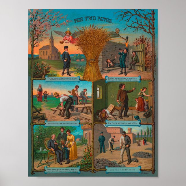 O Poster de temperatura de vinheta dos dois caminh (Frente)