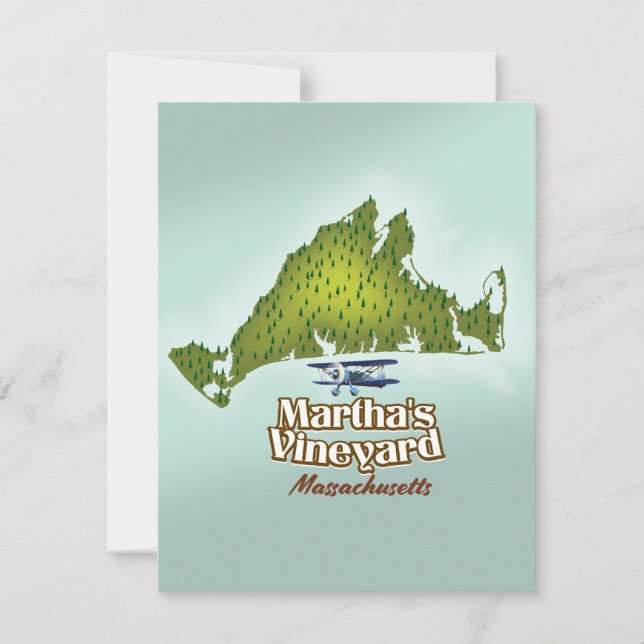 O poster de viagens de Massachusetts da Martha (Frente)