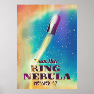 O poster de viagens Espacial Nebula (Messier 57).