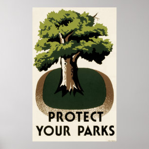 O poster de WPA protege nossos parques