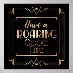 O poster do art deco "deixou-nos Party como Gatsby