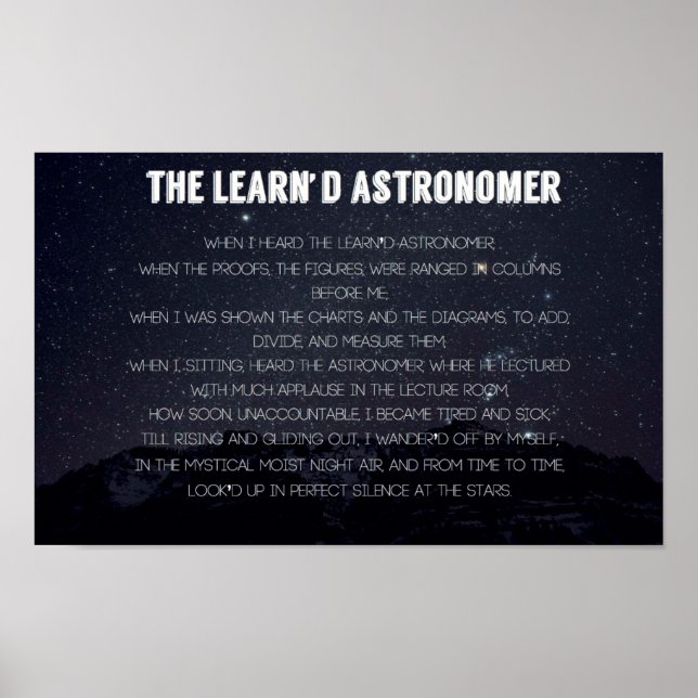O Poster do Astrônomo Aprendido (Frente)