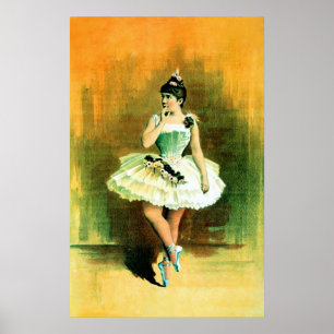 O poster do balé do vintage do ~ da bailarina