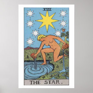 O poster do cartão de Tarot da estrela