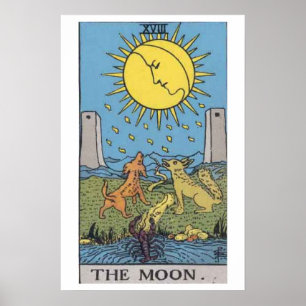 O poster do cartão de Tarot da lua