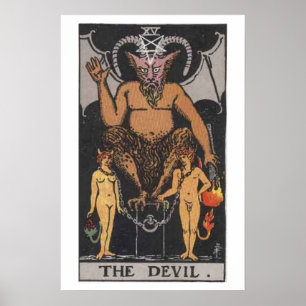 O poster do cartão de Tarot do diabo