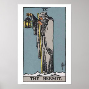 O poster do cartão de Tarot do eremita