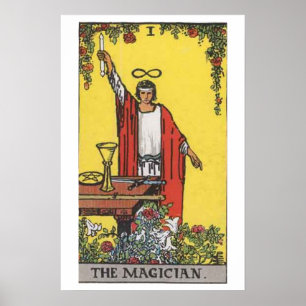 O poster do cartão de Tarot do mágico