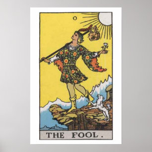 O poster do cartão de Tarot do tolo