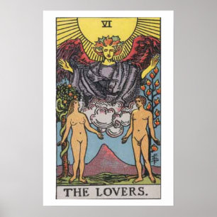 O poster do cartão de Tarot dos amantes