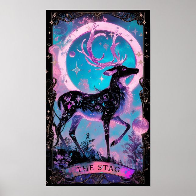 O Poster do Cartão Tarot Stag (Frente)