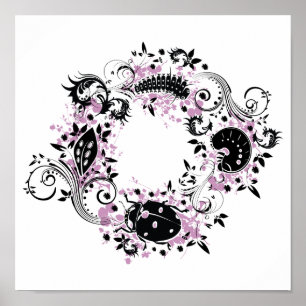 O poster do ciclo de vida do joaninha - roxo