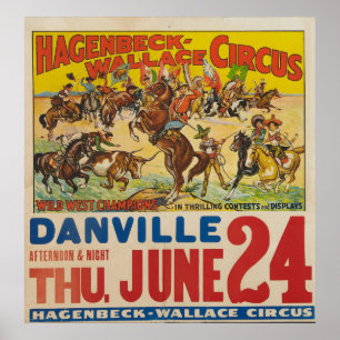 O poster do circo de Hagenbeck-Wallace com Snipe
