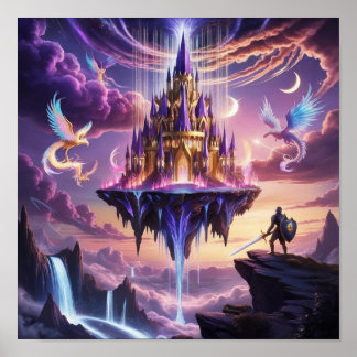 O Poster do Reino Flutuante - Fantasy Art