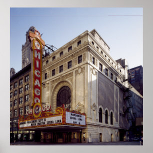 O poster do teatro de Hisorical Chicago