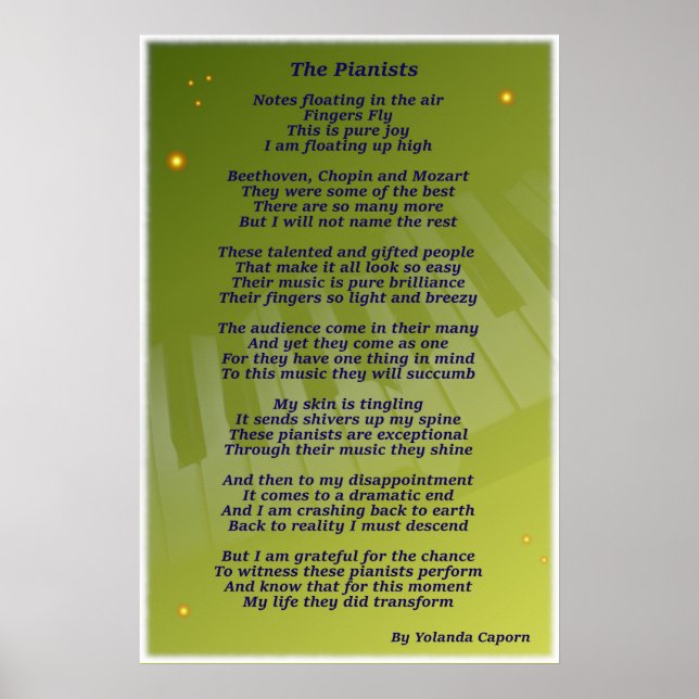O Poster dos Pianistas (Frente)
