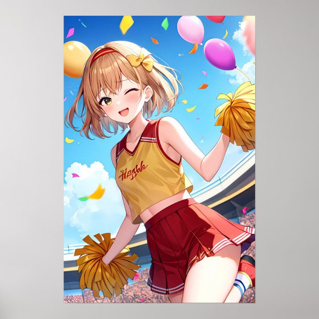 O Poster feliz do cheerleader (Frente)