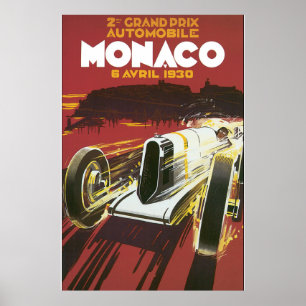 ò Poster grande das viagens vintage de Prix Monac