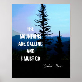 O poster John Muir cita as montanhas