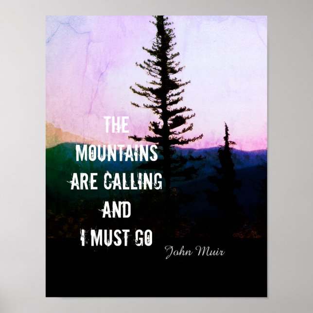 O poster John Muir cita as montanhas (Frente)