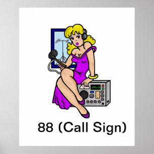 O poster louro da menina Pin-acima do radioamador