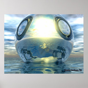 O poster metálico líquido da esfera