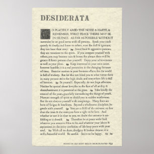 O poster original dos Desiderata por Ehrmann