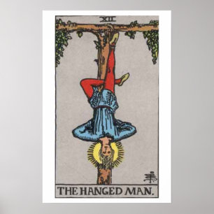 O poster pendurado do cartão de Tarot do homem