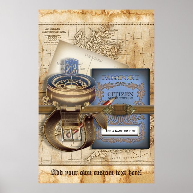 O Poster personalizado do viajante (Frente)