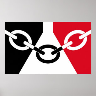 O poster preto da bandeira de país